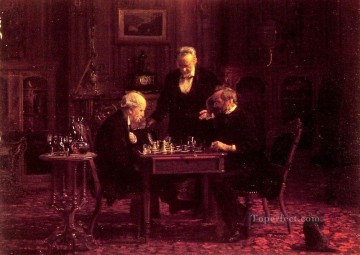 トーマス・イーキンス Painting - チェスプレイヤーのリアリズム トーマス・イーキンス
